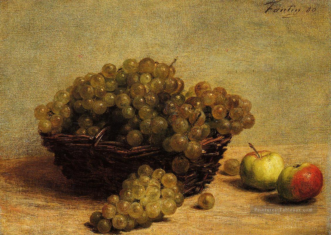 Nature Morte Raisin et Pommes dApi Nature morte Henri Fantin Latour Peintures à l'huile